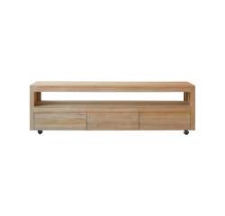 Meuble TV en bois de teck Anoa H 55 x L 180 x P 45 cm