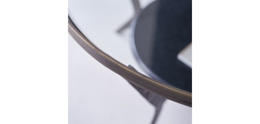 Table basse Ambre en marbre et metal