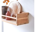 Etagère murale en bois de teck Ugo H 15 x L 60 x P 20 cm