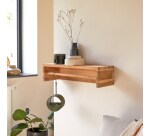 Etagère murale en bois de teck Ugo H 15 x L 60 x P 20 cm