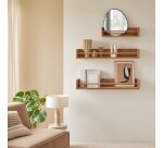 Etagère murale en bois de teck Ugo H 15 x L 100 x P 20 cm
