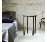 Bout de canape en metal et marbre simeon