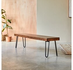 Banc Helga en palissandre massif, largeur 180 cm