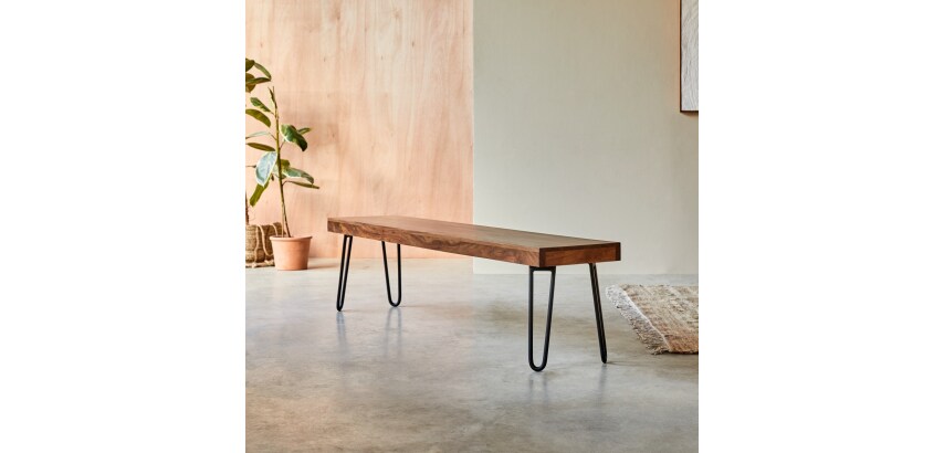 Banc Helga en palissandre massif, largeur 180 cm