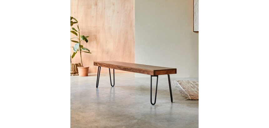Banc Helga en palissandre massif, largeur 180 cm
