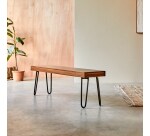 Banc Helga en palissandre massif, largeur 135 cm