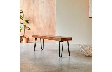 Banc Helga en palissandre massif, largeur 135 cm