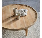 Table basse Milla en teck massif Ø 90 cm