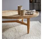 Table basse Milla en teck massif Ø 90 cm