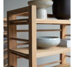 Bibliothèque basse en teck massif Sera