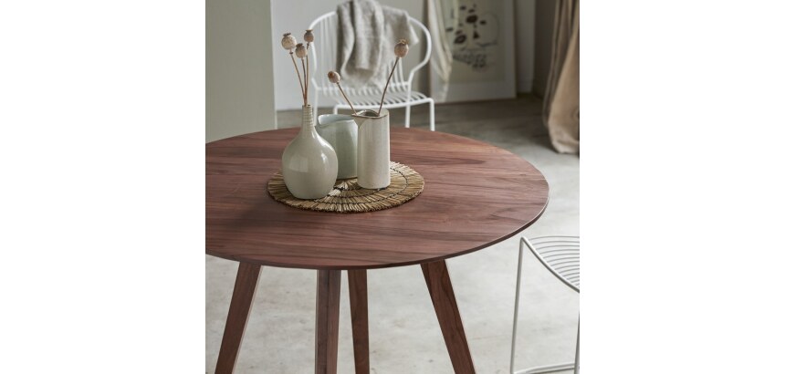 Table Eliana en palissandre massif Ø 100 cm, 4 à 5 personnes