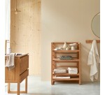 Bibliothèque basse en teck massif Sera