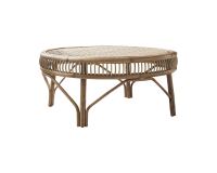 Table basse en tiges de rotin Zita H 40 x L 90 x P 90 cm