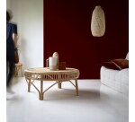 Table basse en tiges de rotin Zita H 40 x L 90 x P 90 cm