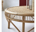 Table basse en tiges de rotin Zita H 40 x L 90 x P 90 cm