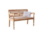 Banc Marceau en teck massif recyclé, largeur 120 cm