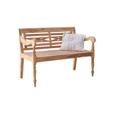 Banc Marceau en teck massif recyclé, largeur 120 cm