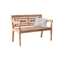 Banc Marceau en teck massif recyclé, largeur 120 cm