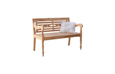 Banc Marceau en teck massif recyclé, largeur 120 cm