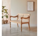 Banc Marceau en teck massif recyclé, largeur 120 cm