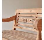 Banc Marceau en teck massif recyclé, largeur 120 cm