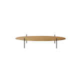 Table basse Honorine en teck massif, ovale 160 x 81 cm