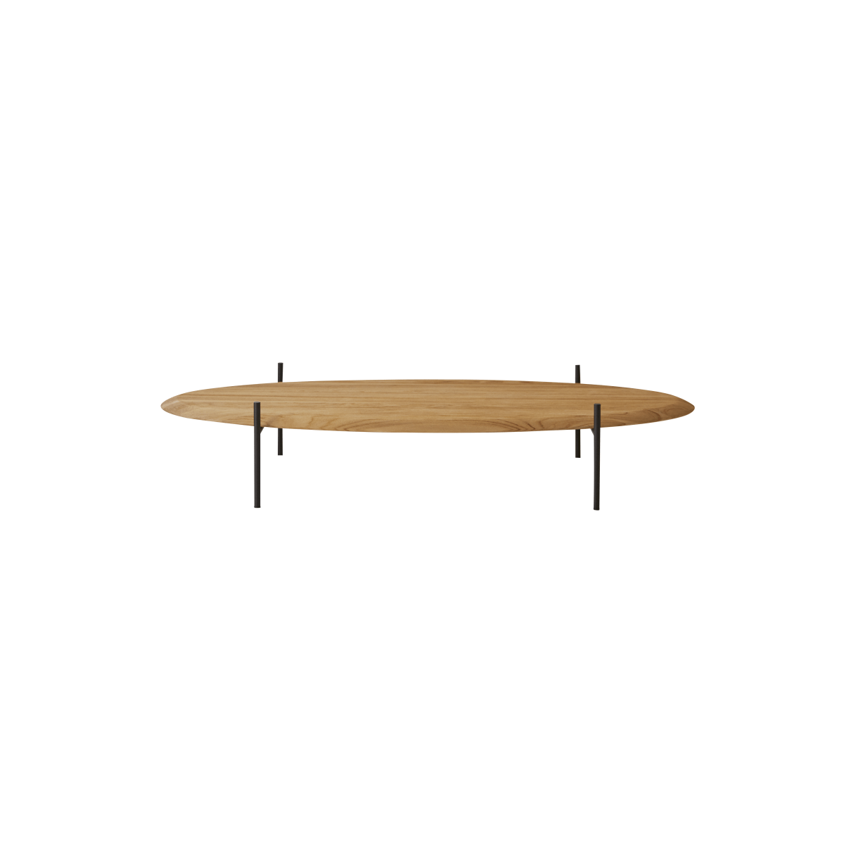 Table basse Honorine en teck massif, ovale 160 x 81 cm