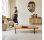 Table basse Honorine en teck massif rectangulaire  140 x 75 cm