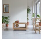 Table basse Anoa Oak en chêne massif, carrée 80 x 80 cm