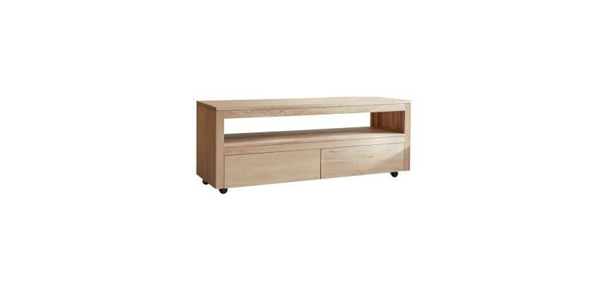 Meuble TV Anoa en chêne massif L 140 cm
