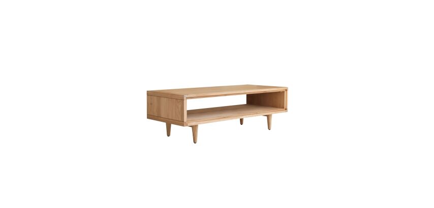 Table basse Jonàk en chêne massif, rectangulaire 120 x 50 cm