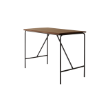 Table haute Talia en bois de palissandre et métal L 140 x P 85 cm