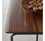 Table haute Talia en bois de palissandre et métal L 140 x P 85 cm