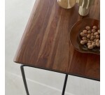 Table haute Talia en bois de palissandre et métal L 140 x P 85 cm