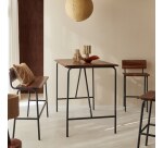 Table haute Talia en bois de palissandre et métal L 140 x P 85 cm