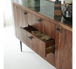 Buffet en palissandre massif et marbre L 175 cm Jade