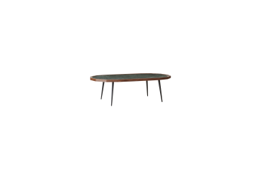 Table basse Jade en palissandre massif et marbre vert 120 x 60 cm