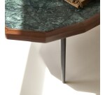 Table basse Jade en palissandre massif et marbre vert 120 x 60 cm