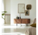 Meuble TV Jade en palissandre massif et marbre L 130 cm