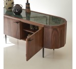 Meuble TV Jade en palissandre massif et marbre L 130 cm