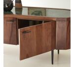 Meuble TV Jade en palissandre massif et marbre L 130 cm