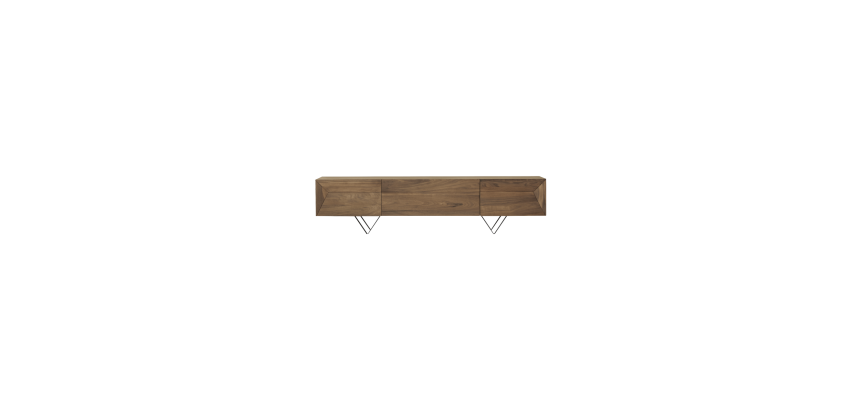 Meuble TV Metric en noyer massif L 175 cm