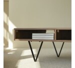 Table basse en bois de noyer Metric H 40 x L 115 x P 70 cm