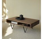 Table basse en bois de noyer Metric H 40 x L 115 x P 70 cm