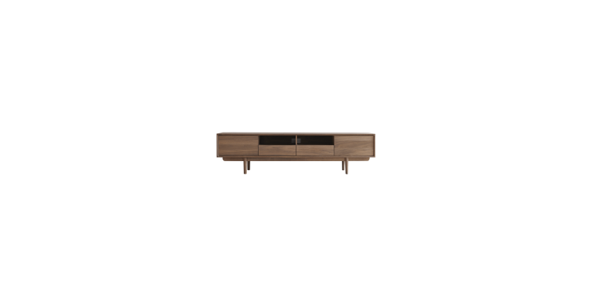Meuble TV Ellie en noyer massif 180 cm