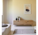 Meuble TV Jeanne en chêne massif L 160 cm