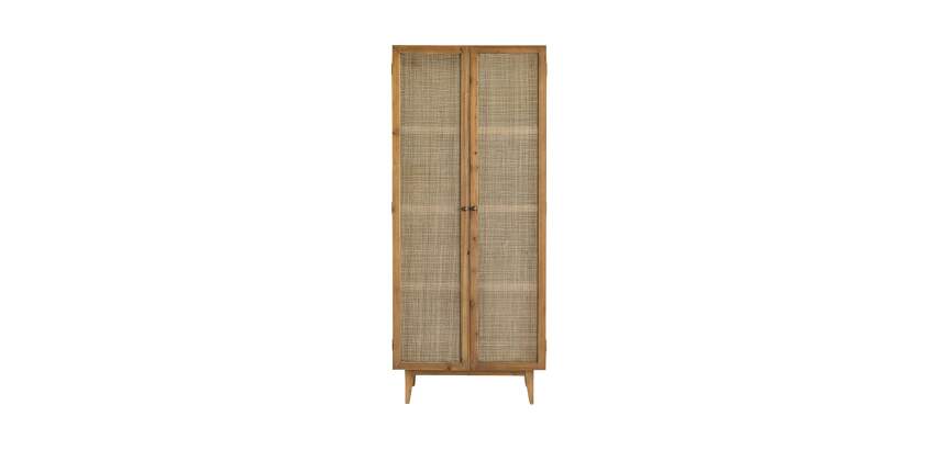 Armoire en pin et cannage Ninon