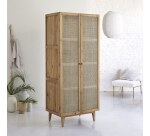 Armoire en pin et cannage Ninon