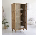 Armoire en pin et cannage Ninon