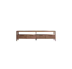 Meuble TV en bois de noyer Arto H 45 x L 180 x P 40 cm